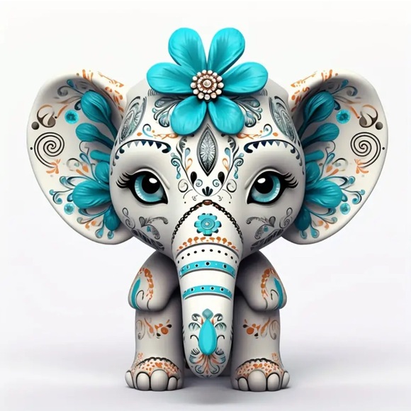 Baby Elephant Self-Adhesive Sticker, 4 in 1 Sheet - Picture 2 of 10